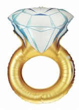 Diamon Ring, Classic Shape • Jumbo 37in. Mylar Helium Balloon