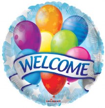 Welcome, Balloons • Standard Size 18in. Mylar Helium Balloon