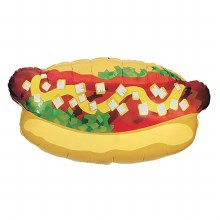 Summer, Hot Dog Shape • Jumbo 32in. Mylar Helium Balloon