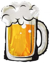 Beer, Bold Outline • Jumbo 36" Mylar Helium Balloon