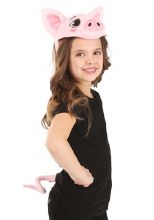 Pig Plush Headband and Tail