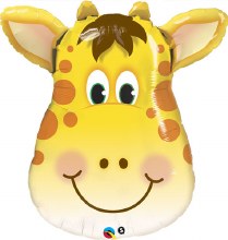 Jungle, Safari • Giraffe, Cute Face • Jumbo 32in. Mylar Helium Balloon