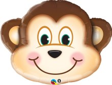 Jungle, Safari • Monkey, Cute Face • Jumbo 38in. Mylar Helium Balloon