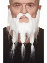 Braided Beard/Mustache White