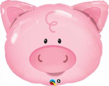 Farm • Pig, Cute Face • Jumbo 30in. Mylar Helium Balloon