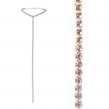 Lariat Choker Rhinestone Gold