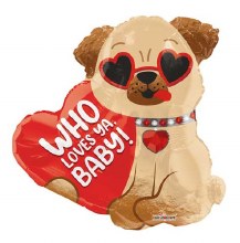 I Love You, Sweet Doggy • Standard Size 18in. Mylar Helium Balloon