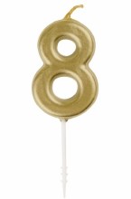Candle #8 Gold Unique