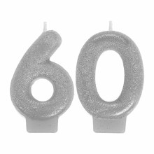 Sparkling 60th Cake Candle