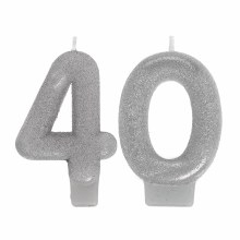Sparkling 40th Cake Candles