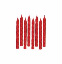 Candles Lg Red Glitter 24pk