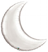 Jumbo Moon Mylar Foil Balloon / Silver ~ 35in.