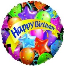 Standard Size / Happy Birthday Festive Balloons Mylar ~ 18" {special order only}