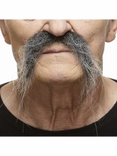Moustache Long Hairy Blk/Grey