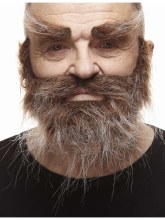 Beard Full w/ Brows Brown/Grey