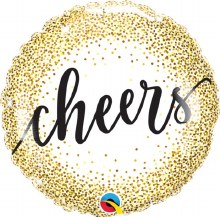 Standard Size / Cheers Gold Dots Mylar ~ 18"