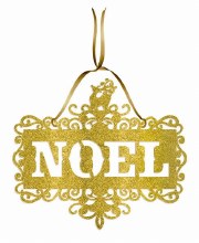 Small Noel Glitter Cutout Sign