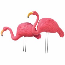 Flamingo Yard Stakes 2pc