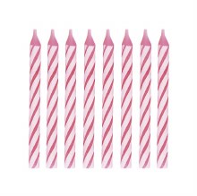 Candles Spiral Bright Pink/Wht