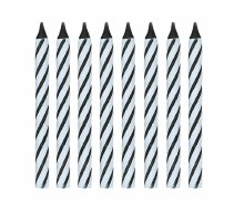 Cake Candles Black Spiral 24ct