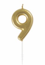 Candle #9 Gold Unique