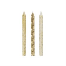 Candles Spiral Gld Glit 24ct