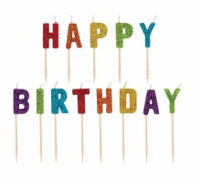 Candle Letters Glitter HBD