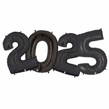 2025 Number Bundle, Black • Mega Jumbo 40" Mylar Helium Balloons x4