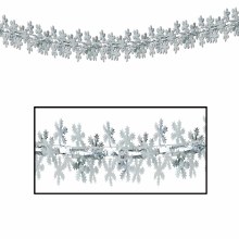 Silver Metallic Snow Garland ~ 9'