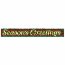 Season's Greetings Metallic Foil Fringe Banner ~ 5'