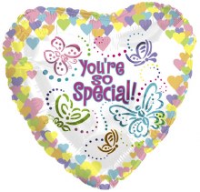 You're So Special, Butterfly Hearts • Standard Size 18in Mylar Helium Balloon