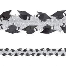 Graduation Tinsil Garland Silver