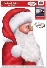 Backseat Santa Car Window Cling