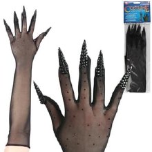 Gloves Black Net with Nails