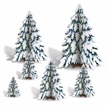 3D Winter Pine Centerpiece Set