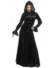 TWILIGHT HOODED DRESS BLK