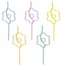 Daisy Shaped Straws 5ct