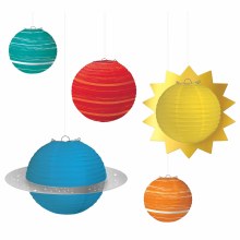 Blast Off Planet Lanterns 5pk