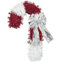 Candy Cane Tinsel w/ Bow