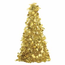 Tree Tinsel Centerpiece Gold