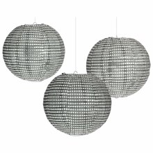 Silver Sequin Lantern 3pk