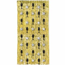 Gold Door Curtain w/ Champagne and Stars