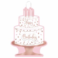 Blush Birthday Cardboard Easel Decor