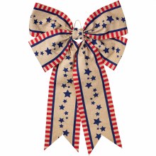 Patriotic Vintage Burlap Bow