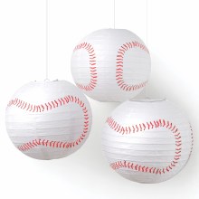 Baseball Paper Lanterns 3pk