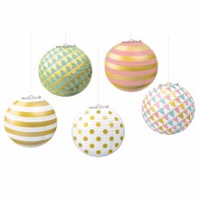 Lanterns Pastel Asst 5pk