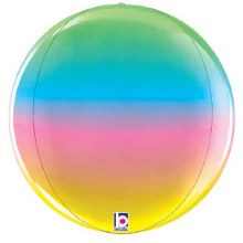 Rainbow, Globe • Jumbo 15in. Mylar Helium Balloon