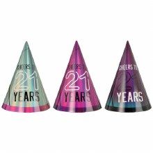 Finally 21 Cone Hats 6pk