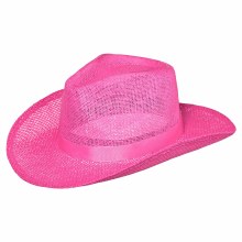 Hat Cowboy Straw Pink