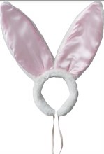 Ears Satin Bunny White/Pink